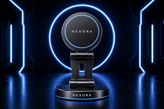 Metal Expansion Phone Stand for Laptop and Tesla Vehicles - Magnetic Folding Phone Holder with 15W Fast Charger